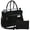 Black, variant on 2PCS Women's Large Canvas Tote Bag Set, Multi-Pocket Laptop Shoulder & Crossbody Bag with Zipper and Pouch for Work, Teacher, College, Travel