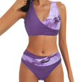 thumbnail image 1 of Gibobby Trajes de Baño para Mujer Bikini sexy para mujer Cintura alta Estampado de puntos Estación independiente Traje de baño dividido(Morado,G), 1 of 4