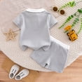 thumbnail image 3 of Akiihool Spring Outfits for Toddler Boys Toddler Baby Boys Clothes Summer Outfits Polo Shirt Shorts Set 2Pcs Boys Clothing Sets 12 Month-4T(Grey,12-18 Months), 3 of 3