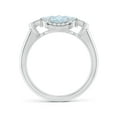 thumbnail image 2 of ANGARA Natural Heart-Shaped 1.4 ct Aquamarine Clover Ring in 14K White Gold for Women (Size-5mm) | March Birthstone, Birthday, Anniversary, Jewelry Gift for Women | Natural Aquamarine Ring, 2 of 10