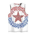 thumbnail image 4 of Aloohaidyvio Womens Plus Size American Flag Tank Tops 4th of July Loose Sleeveless Stars Stripes Patriotic T Shirt, 4 of 5