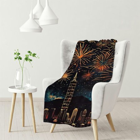 Dvbnli Starry Sky and Mountains Blanket - Starry Night & Mountain Scene Flannel Blanket, Warm & Cozy Bedding for Kids, Teens & Adults, Suitable for Bed, Couch & Travell White