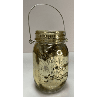 (6-pack) Fantado Regular Mouth Gold Mercury Glass Mason Jar with Handle, 16oz / 1 Pint, Size: 6 Pack