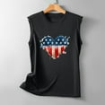 thumbnail image 5 of Usmisi 4th of July Tank Tops Independence Day Patriotic Regular Fit Racerback Shirts Vest Womens Fashion Heart Flag Print Round Neck Sleeveless Summer Blouses Black l, 5 of 5
