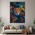 thumbnail image 6 of Mudket Framed Ready to Hang Leopard Canvas Wall Art, Vibrant Tropical Rainforest Foliage Cheetah Animal Print Wall Decor, for Living Room Bedroom Office Home Decor Nature Lovers - 36"L x 24"W, 6 of 10