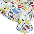 thumbnail image 5 of Home Cooking Retro Kitchen Print Rectangle Vinyl Tablecloth with Flannel Backing, 52 x 70 inch, Indoor Outdoor Vinyl Table Cover for Party, Dining and Buffet, Multicolor, 5 of 6