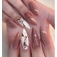 thumbnail image 1 of 24 uñas extra largas, uñas acrílicas brillantes con purpurina de estilete, uñas postizas de almendra brillante, uñas postizas de cobertura completa de graffiti para mujeres y niñas Namotu CZMR-ZC39-1, 1 of 5