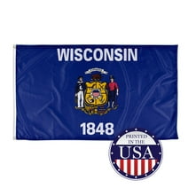 Wisconsin State Flag - 3ft x 5ft Knitted Polyester, State Flag Collection, Made in The USA