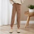 thumbnail image 2 of HXWCHs Women's Winter Pants High Waisted Thermal Soft Trousers WITH Elastic Waistband for Home Relaxation Outdoor Leisure One Size Khaki, 2 of 6