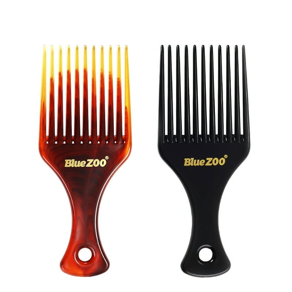 2 Pcs Afro Pick Hair Pick Comb, Wide Tooth Afro Hair Comb Hairdressing Comb for Curly Hair