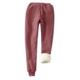thumbnail image 4 of Women's Winter Warm Fleece Jogger Pants Thick Sherpa Lined Sweatpants Elastic Waist Active Running Pants Trousers, 4 of 4