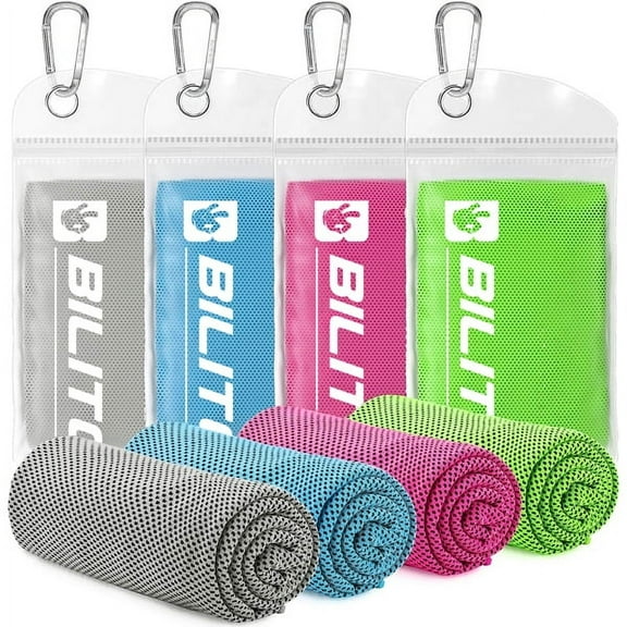4 Packs Superfiber Ice Towel Neck, Soft Breathable Cold Towel Cooling, Yoga, Sports, Golf, Gym, Camping, Running, Fitness, Exercise and More Activities
