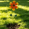 thumbnail image 3 of Metal Flowers for Outside Iron Garden Stakes Decorative with Rotating Petals, 22.84 Inches Tall for Courtyard Yard Ornament, 3 of 6