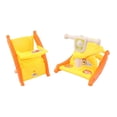 thumbnail image 2 of 2 Piezas de Plástico 1/6 Articuladas Silla de Comedor con Coche Mecedora, Juguetes para de Imitación Muebles para Accesorios CUTICAT  Coche balancín de muñeca, 2 of 8