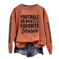 thumbnail image 1 of WEAIXIMIUNG Chandail en Molleton Femme à Fermeture Éclair Manches Longues Col Rond Décontracté Imprimé Graphique Football Léger, 1 of 4