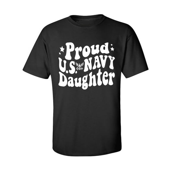 Retro Look "Proud Navy Daughter" Adult Short Sleeve T-shirt