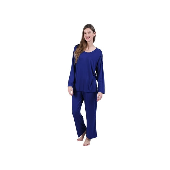CATALOG CLASSICS Womens Long Sleeve Pajamas Lounge Set for Women - Purple 3X
