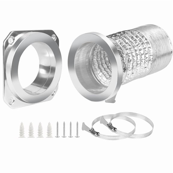Magnetic Dryer Vent Coupling Connector Kit - DV180 Airtight Seal, Quick Connect, Includes 2 Clamps