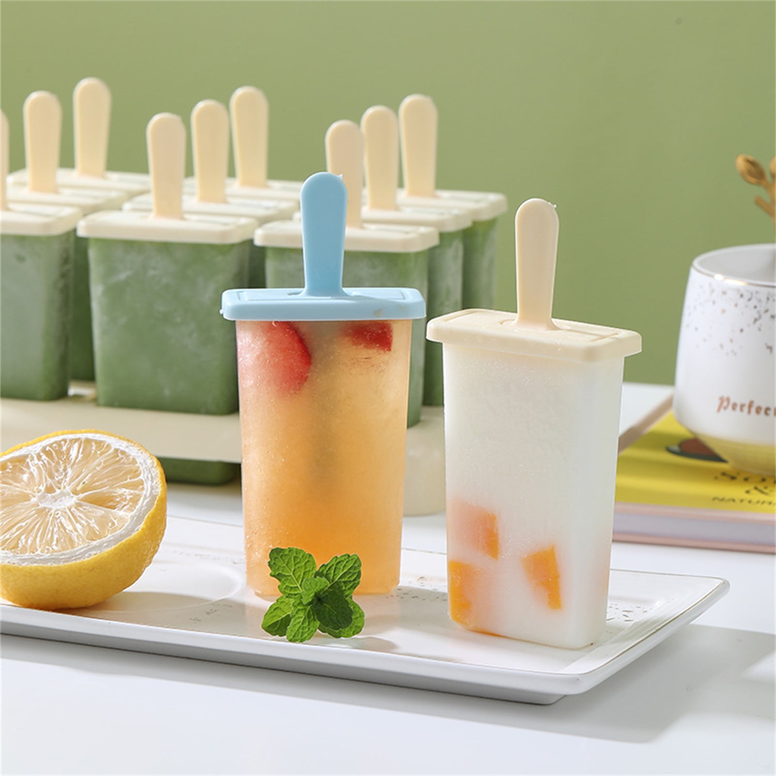 WIBIMEN Popsicle Mold Set, 8 Pieces Mini Silicone Popsicle Maker, BPA-Free  Easy Release Homemade Ice Pop Molds, Ice Cream Molds with 50 Popsicle