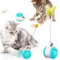 thumbnail image 1 of Cat Feather Ball Tumbler Balance Pet Toys Teaser Chasing Roller With Catnip Kitten Interactive Toy, 1 of 5