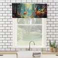 thumbnail image 3 of Forest Deer Printed Window Curtains Valances for Kitchen Spring Colourful Flowers Butterfly Rainforest Landscapes Privacy Decorative Rod Pocket Short Window Valance Curtains 54 by 18 in, 1 Panel, 3 of 6