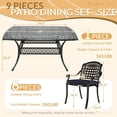 thumbnail image 2 of W WARMHOL 9 Piece Outdoor Patio Dining Set for 8, Cast Aluminum Large Square Dining Table & 8 Cushioned Stackable Chairs, Umbrella Hole, Patio Furniture Set for Garden Porch Poolside, Navy Blue, 2 of 7
