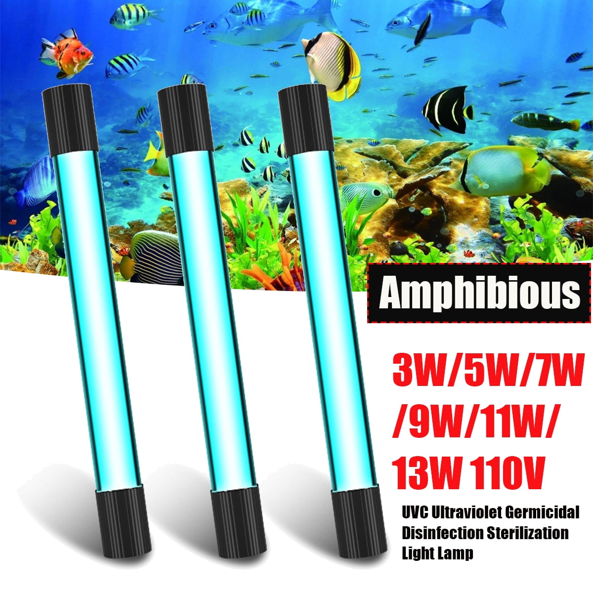 Aquarium Fish Tank LED Light Submersible Waterproof Bar Strip Lamp