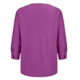thumbnail image 7 of Endives Womens 3/4 Sleeve Shirt V Neck Eyelet Shirts Casual Vacation Blouses Womens Tops Summer Clothing S-5XL Purple, 7 of 7
