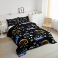 thumbnail image 3 of YST Rv Happy Camping Bedding Set, Gradient Camper Car Comforer Set Twin Size For Farmhouse Camping Lovers, Outdoorsy Camper Quilt Rustic Reversible Duvet Insert With 1 Pillow Case, Black, 3 of 5