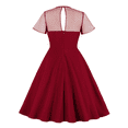 thumbnail image 2 of IBTOM CASTLE Women's Vintage 1950s Cocktail Party Polka Dots Prom Audrey Tea Dress Retro Swing Hepburn Party Gown L Wine Red, 2 of 8