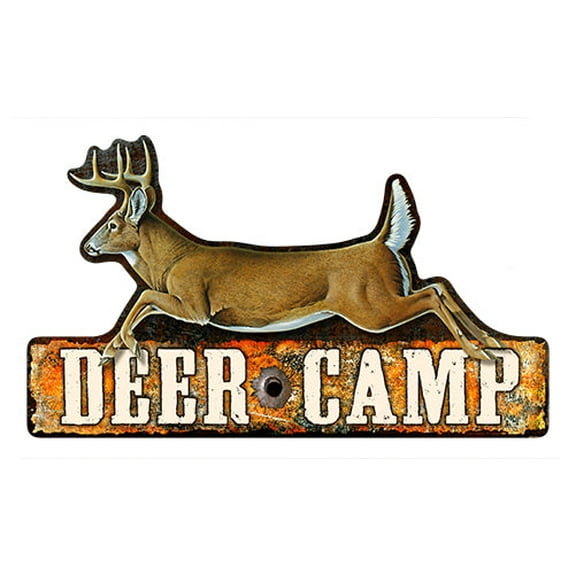 Deer Camp Novelty Sign | Indoor/Outdoor | Funny Home Décor for Garages, Living Rooms, Bedroom, Offices | SignMission personalized gift Wall Plaque Decoration