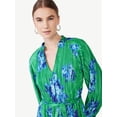 thumbnail image 4 of Scoop Women's Pleated Floral Midi Dress with Handkerchief Hem, Sizes XS-XXL, 4 of 5