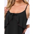 thumbnail image 5 of DARING DIVA Women's Sleeveless Loose Fit Chemise Ruffle Camisole S Black, 5 of 7