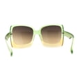thumbnail image 2 of Groovy Womens Shaggy Rectangular 20s Thick Butterfly Sunglasses Green Yellow Brown Smoke, 2 of 4