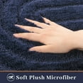 thumbnail image 5 of Vaukki Geometric Bathroom Rug Set of 3 Microfiber Soft Absorbent Non Slip Bath Rugs for Bathroom，(18"x26"+20"x47"+20"x24"，Dark Blue), 5 of 9
