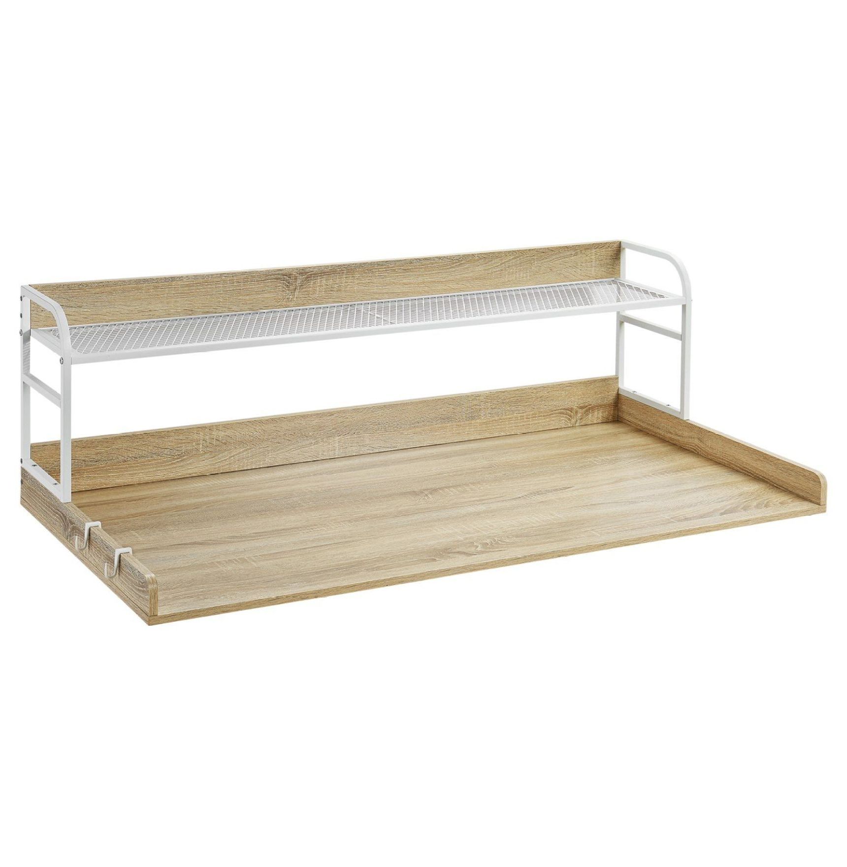 Washer Dryer Countertop 54x27", Laundry Topper with Shelf, Wooden Washer and Dryer Stand - Oak