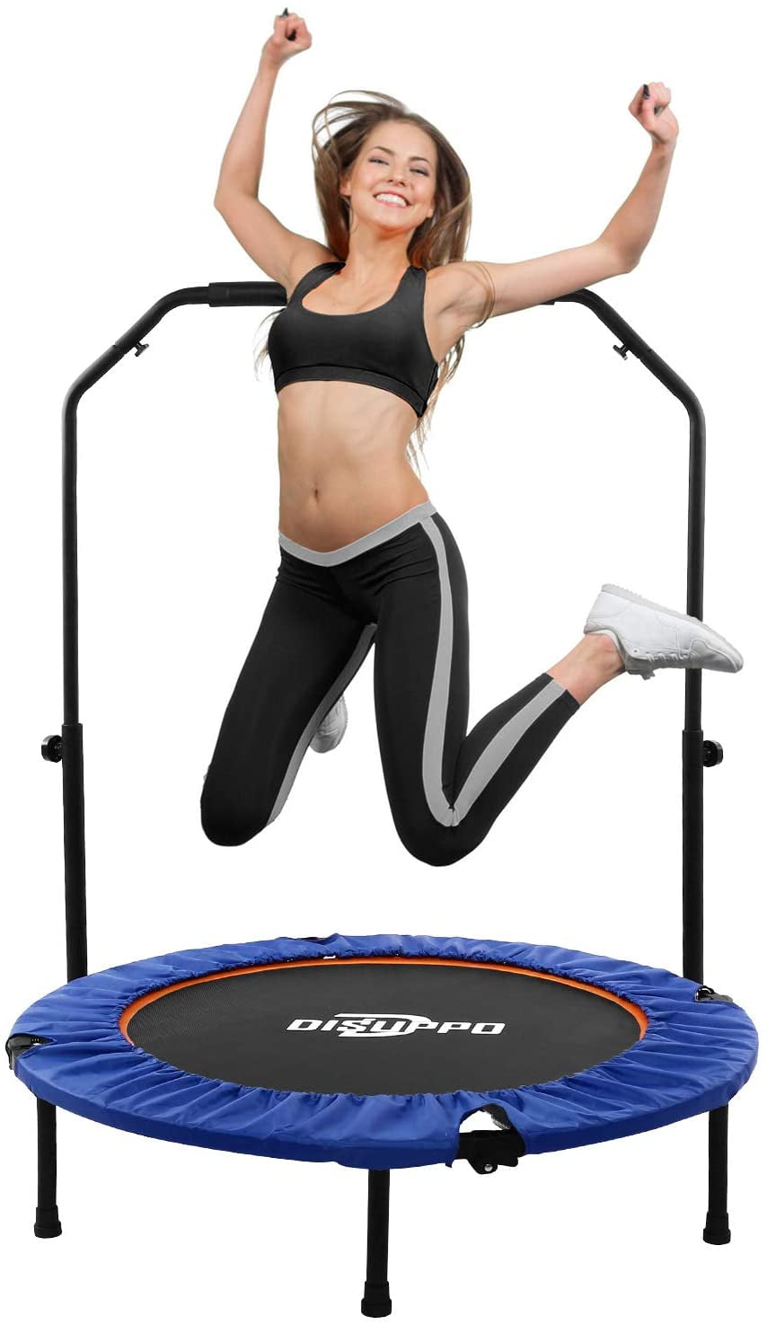 Max Limit 330 lbs Gielmiy 40 Silent Fitness Mini Trampoline Covered Bungee Rope System Best Urban Cardio Jump Fitness Workout Trainer Indoor Rebounder for Adults