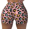 thumbnail image 2 of Fotbe Leopard Shorts Sin Costuras – Shorts Deportivos de Cintura Alta para Mujer, Elásticos para Gimnasio, Yoga, Running o Ciclismo-Medium, 2 of 8