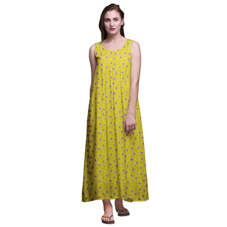 

Bimba Rayon Rayon Nightgowns For WomenÂ Maxi Printed Sleepwear Night Dress-S