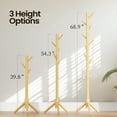 thumbnail image 2 of Coat Rack Stand 2pcs, with 3 Height Options and 8 Hooks Wooden Freestanding Coat Rack for Home, Office, Entryway, Hallway, 2 of 9