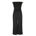 thumbnail image 5 of Maean Women's Off Shoulder Jumpsuit Summer Trendy Sleeveless Wide Leg Loose Rompers Long Pants with Pockets, 5 of 6