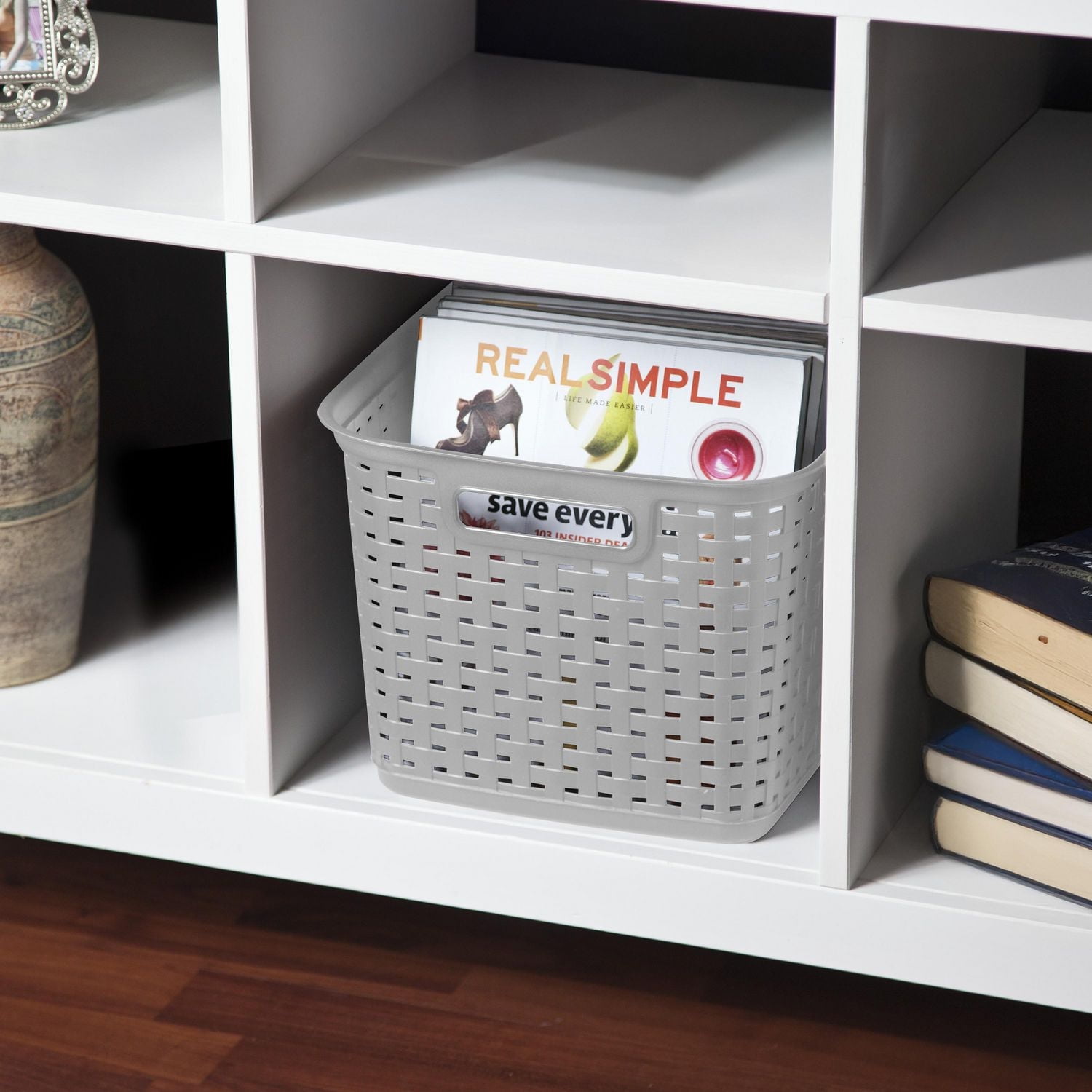 Grand panier tressé de Sterilite en gris 1 panier