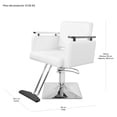 thumbnail image 5 of Sillon Silla Barberia Estetica Cuadrada 360° Moderna Blanca, 5 of 5