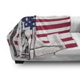 thumbnail image 3 of American Soft Flannel Fleece Blanket, USA Flag Themed Monuments Golden Gate Bridge Statue of Liberty Washington, Cozy Plush for Indoor and Outdoor Use, 70" x 90", Red White Navy Blue, by Ambesonne, 3 of 6