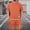 Orange, variant on Dxzfnsa Mens Short Sets Men's Fashion 2 Piece Solid Color Outfits Short Sleeve Round Neck Blouses Soft Shorts Summer Casual Sets with Pockets