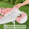 thumbnail image 5 of Pink Christmas Santa Pattern Round Fitted Tablecloth with Elastic Edge,Dining Table Cover Waterproof,Outdoor Round Tablecloth for Camping,Dining,Indoor and Outdoor, 5 of 7