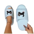 thumbnail image 4 of Fengactive Womens Cat Embroidery Open Toe Slide Slippers Round Toe Soft Sole Breathable Casual House Slippers, 4 of 8