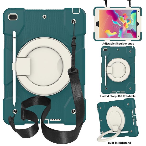Funda para iPad Air de 10,2 pulgadas (2019/2020) con correa para el hombro, soporte de anilla grande, portalápices, protección contra caídas, duradera.