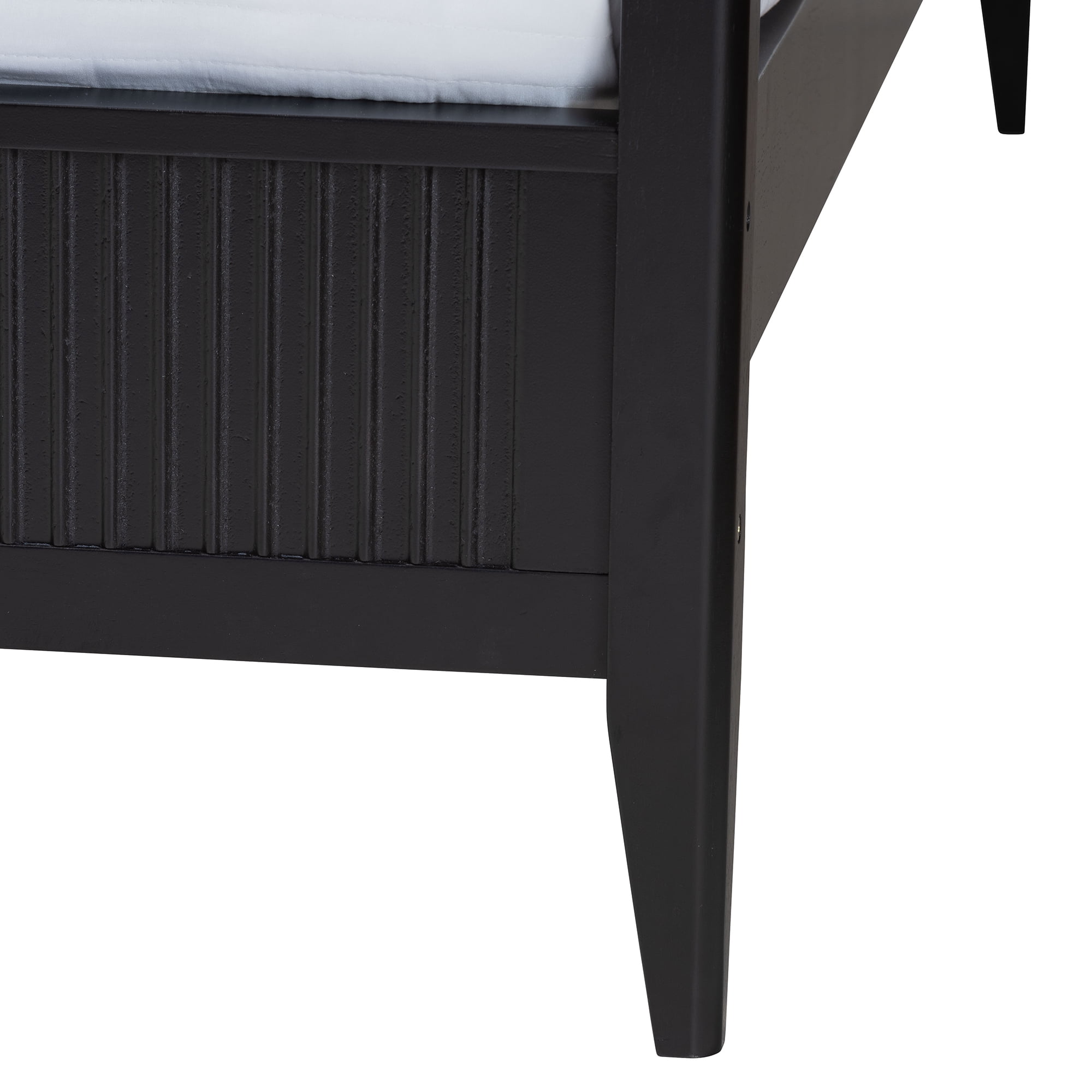 Baxton Studio Primrose Mid-Century Canopy Bed, King, Black