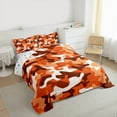 thumbnail image 3 of Manfei Camouflage Camo King Size Comforter Sets,Rustic Outdoor Bedding Comforter Set,Orange Beige Bedding Set For Kids,Microfiber Bedroom Decor Reversible,3 Pieces, 3 of 8